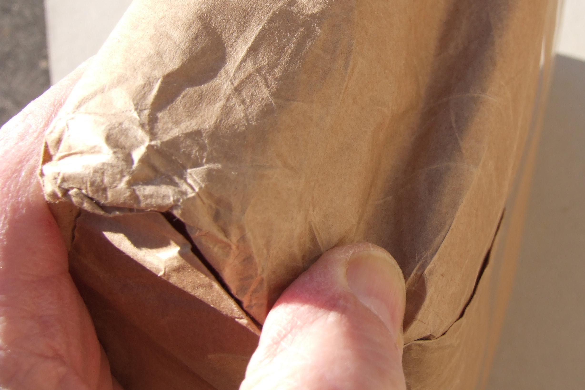 End view of a pack of paper