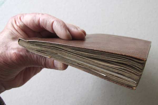 An example of stab sewn binding.