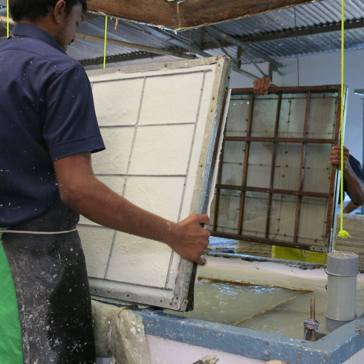 Making Imperial Size sheets of Khadi handmade paper