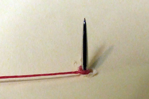  Piercing thread by mistake 