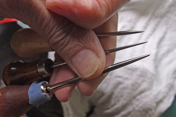 Three awls ~ one of which is blunt