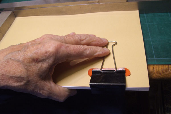 Foldback clip in use