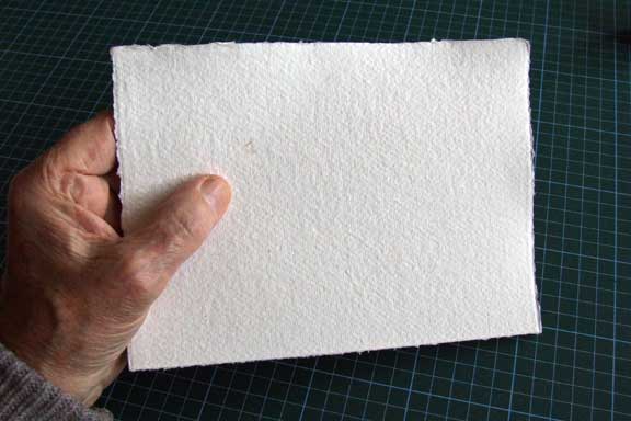 A sheet of handmade paper