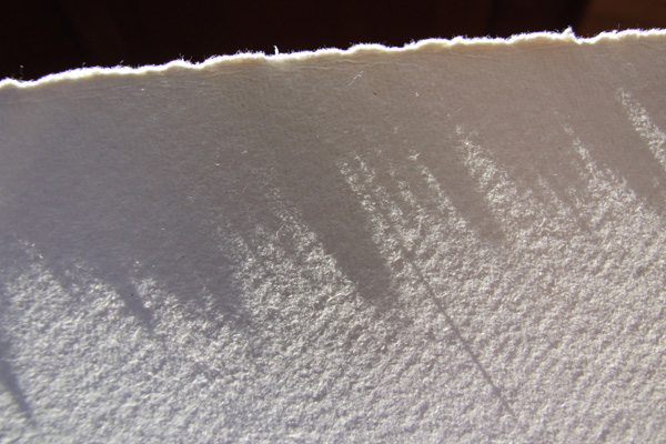 Shadows from the deckle edge of paper