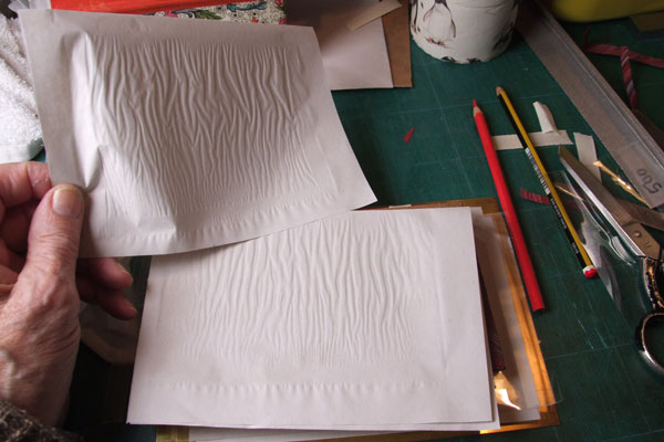 Paper drying demonstration ~ wrinkled chip paper